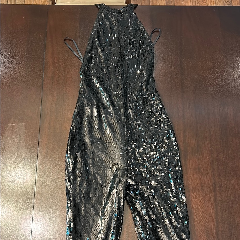 Fashion Nova Black Sequin Jumpsuit